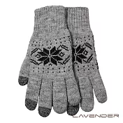 Lavender-i-Touch觸控雙層手套-大雪花-灰