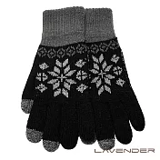 Lavender-i-Touch觸控雙層手套-大雪花-黑