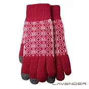 Lavender-i-Touch觸控雙層手套-格紋-紅