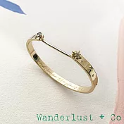 Wanderlust+Co 澳洲品牌 鑲鑽星星手環 閃耀銀河星系金色手環 內側刻字款 Constellation