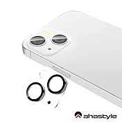 AHAStyle iPhone 13 金屬鏡頭保護貼/鋼化膜 黑框設計(兩組入) - 銀色