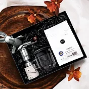 【PO:Selected】丹麥POx黑沃耶加雪菲咖啡禮盒組(不鏽鋼咖啡磨2.0/咖啡杯350ml-黑)