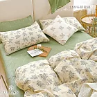 《DUYAN 竹漾》台灣製 100%精梳棉單人床包被套三件組-漫語輕葉
