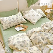 《DUYAN 竹漾》台灣製 100%精梳棉雙人床包被套四件組-漫語輕葉