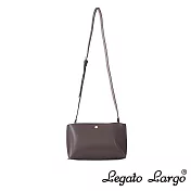 Legato Largo 驚異的輕量化 小法式輕便簡約 斜背小方包- 深棕x米色