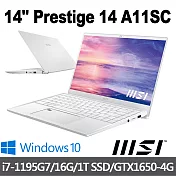 msi微星 Prestige 14 A11SC-048TW 14吋 創作者筆電 (i7-1195G7/16G/1T SSD/GTX1650-4G/Win10)
