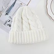 【Amoscova】秋冬新款 純色毛帽 毛線帽 毛帽 針織帽 保暖帽 韓版潮流 針織帽 情侶帽(基本款毛帽) 白色