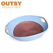 OUTSY透氣舒眠羊毛氈四季通用大碗型貓窩 藍色