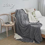 《BUHO》質感純色3D立體波波絨/羊羔絨雙層加厚安眠毯(150x200cm) 《薄霧灰》