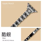 細版 精緻三排不鏽鋼錶帶 Apple watch通用錶帶 42/44/45mm酷銀