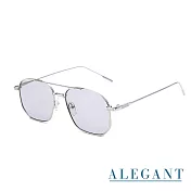 【ALEGANT】歐美輕奢凝雅灰雙樑設計飛官款墨鏡/UV400太陽眼鏡