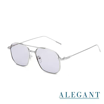 【ALEGANT】歐美輕奢凝雅灰雙樑設計飛官款墨鏡/UV400太陽眼鏡