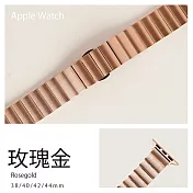 方塊不鏽鋼錶帶 Apple watch通用錶帶 42/44/45mm玫瑰金