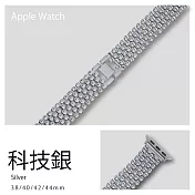 魚鱗紋不鏽鋼錶帶 Apple watch通用錶帶 42/44/45mm科技銀