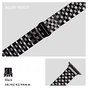 鏤金五排錶帶 不鏽鋼錶帶 Apple watch通用錶帶 42/44/45mm黑
