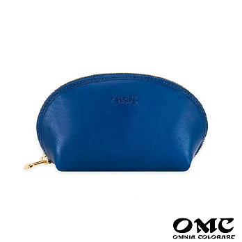 【OMC】義大利植鞣革貝殼造型零錢包- 天藍