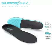 【美國SUPERfeet】健康慢跑登山健行多用途抑菌足弓鞋墊-水藍色D