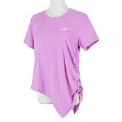 Skechers [P321W015-00AR] 女 短袖 上衣 快乾 排汗 透氣 圓領 運動 下擺剪裁 側抽繩 紫 L 紫