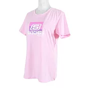 Skechers Shirts [L221W002-013W] 女 T恤 短袖 棉質 舒適 休閒 粉紅 M 粉紅