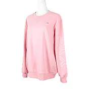 Skechers Logo Crew [L420W057-001T] 女 長袖 上衣 刷毛 保暖 束口 粉紅 XL 粉紅/白