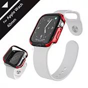 刀鋒Edge系列 Apple Watch Series 4 (40mm) 鋁合金雙料保護殼 保護邊框(野性紅)