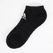 Adidas Cush Low 1PP [DZ9389] 男女 踝襪 運動 休閒 支撐 棉質 舒適 包覆 簡約 黑 M 黑/白