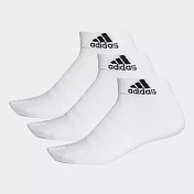Adidas Light Ank 3pp [DZ9435] 男 踝襪 船型襪 足弓支撐 纖薄 輕盈 白 3雙入 M 白/黑