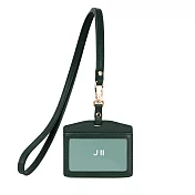 J II 卡套-米洛牛皮雙卡橫式證件套-2302 知性綠