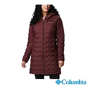 Columbia 哥倫比亞 女款- Omni-Heat 鋁點保暖650羽絨長版外套 UWR02940 S 亞規 暗紅