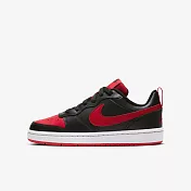 Nike Court Borough Low 2 GS [BQ5448-007] 大童 休閒鞋 運動 皮革 穿搭 黑紅 24 黑/紅