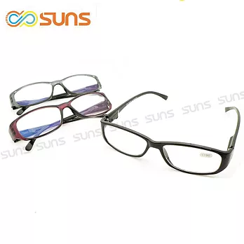 台灣製 濾藍光老花眼鏡 簡約款 高硬度耐磨鏡片 配戴不暈眩 紫紅色250度