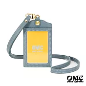【OMNIA】納帕直式牛皮證件套識別證皮套(6色) 灰藍
