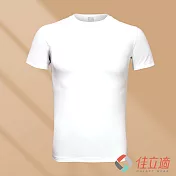 3M-佳立適-升溫蓄熱保暖衣-無染系列(奈納鍺)-男短袖-白色 M 白色
