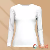 3M-佳立適-升溫蓄熱保暖衣-無染系列(奈納鍺)-女圓領-白色 M 白色
