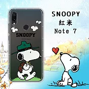 史努比/SNOOPY 正版授權 紅米Note 7 漸層彩繪空壓手機殼(郊遊)