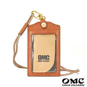 【OMC】歐洲植鞣革職人通用直式牛皮證件套悠遊卡套- 棕色
