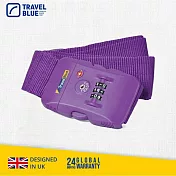 【 Travel Blue 藍旅 旅行配件 】 TSA美國海關密碼鎖 行李束帶  紫色