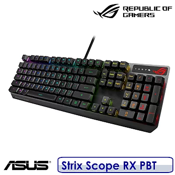 【4月底前送原廠電競滑鼠墊】Asus 華碩 ROG Strix Scope RX PBT RGB 光學機械鍵盤  青軸