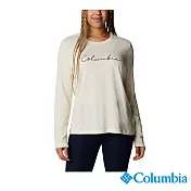 Columbia 哥倫比亞 女款- LOGO印花長袖上衣 UAK02770 M 美規 米白