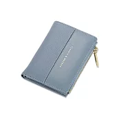 【L.Elegant】時尚質感拼接簡約短夾 零錢包(共4色)B262 藍色