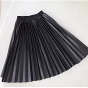 TiDi 女童時尚百摺仿皮裙 90-100cm 黑色