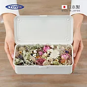 【日本TOYO】T-190 日製長型鋼製小物收納盒- 雪白