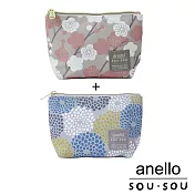 anello SOU．SOU聯名款第二彈 經典印花化妝包 兩入一組 - 梅林+全菊