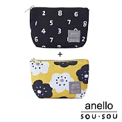 anello SOU．SOU聯名款第二彈 經典印花化妝包 兩入一組 - 十數+微笑