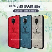 DEER 紅米Redmi Note 9 Pro 北歐復古風 鹿紋手機殼 保護殼 有吊飾孔 海鷗灰