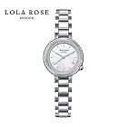 英國Lola Rose 低調奢華璀璨晶鑽精巧設計淑女腕錶 - 圓鑽 銀鐵-月光白