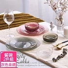 【Homely Zakka】北歐輕奢風金邊冰凝玻璃餐具_餐碗14cmx2件組 (灰色金邊)