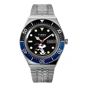 【TIMEX】天美時 x SNOOPY 限量聯名系列潛水風格自動錶 (黑x藍 TXTW2U85500)