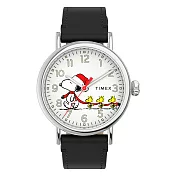 【TIMEX】天美時 x SNOOPY 限量聯名系列 聖誕款手錶 (白x黑 TXTW2U86400)