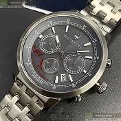 MASERATI瑪莎拉蒂精品錶,編號：R8873134003,44mm圓形槍灰色精鋼錶殼鐵灰色錶盤精鋼槍灰色錶帶